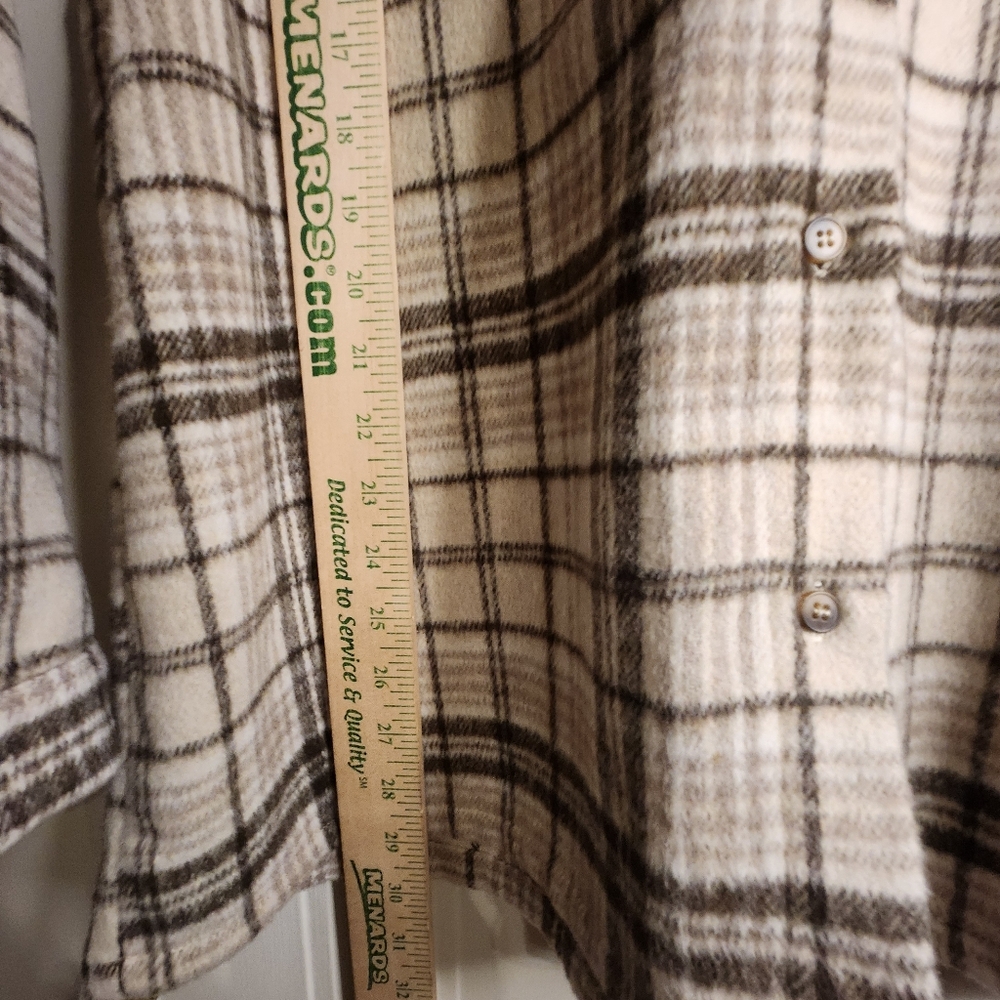 Princess Polly Willa Shirt Beige Women's Sz 8 Button Up Shacket Tan Brown Wool - Picture 10 of 11